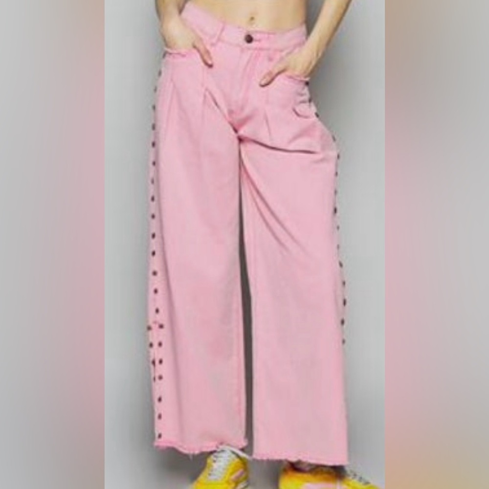 POL Pink Wide Leg Flare Jeans